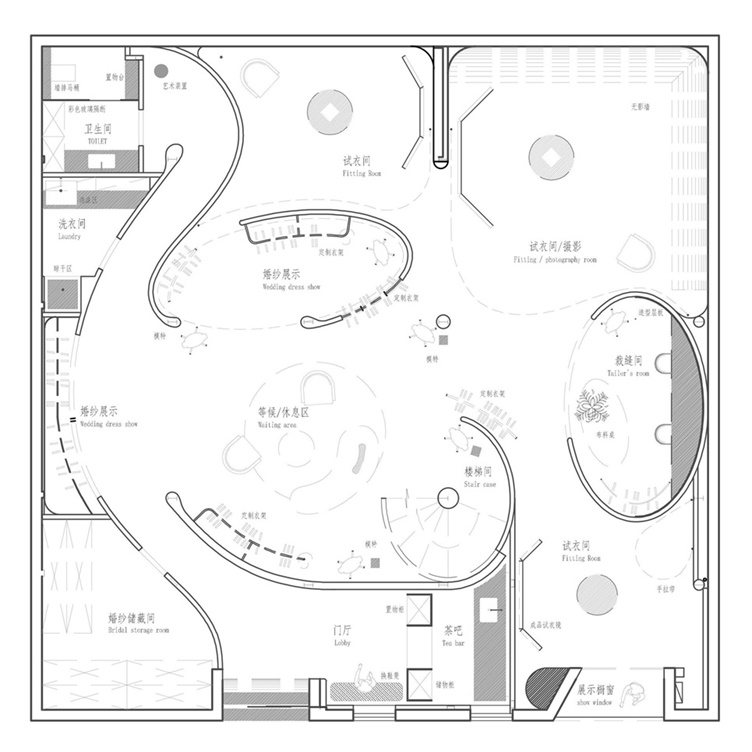 婚纱店一层平面图