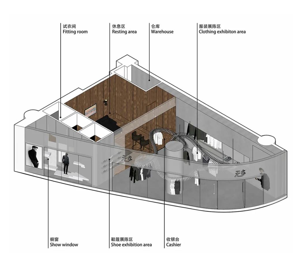 男装店空间三维图设计